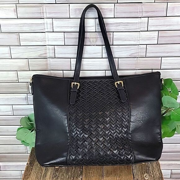 Unbranded faux leather tote in black - Picture 1 of 14